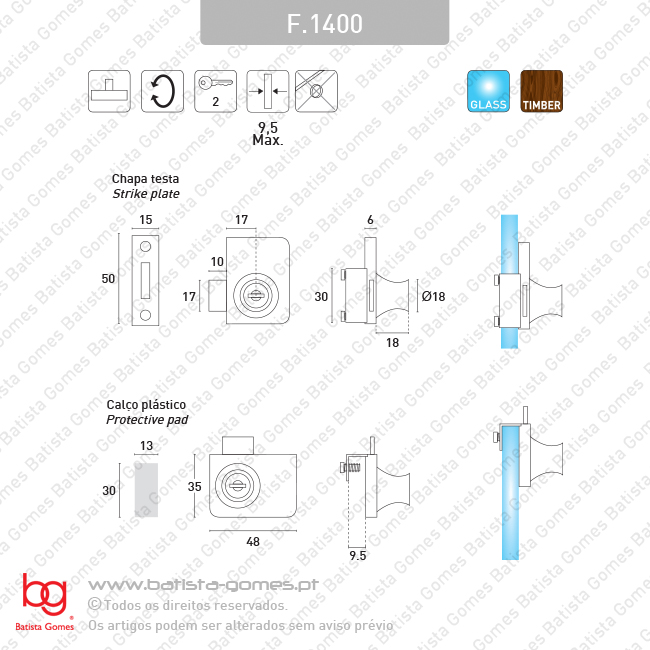 Fechadura de sobrep�r para m�veis